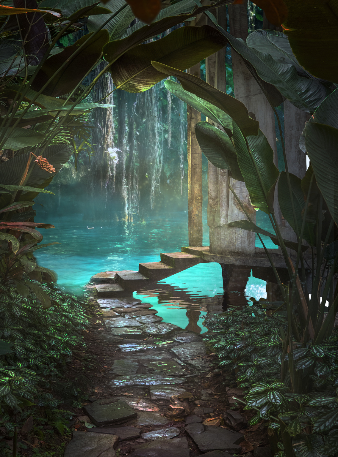 Jungle Path Fantasy Background